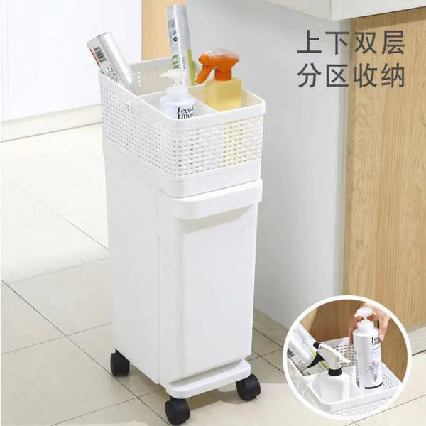 Moveable Kitchen Trolley With Garbage Bin