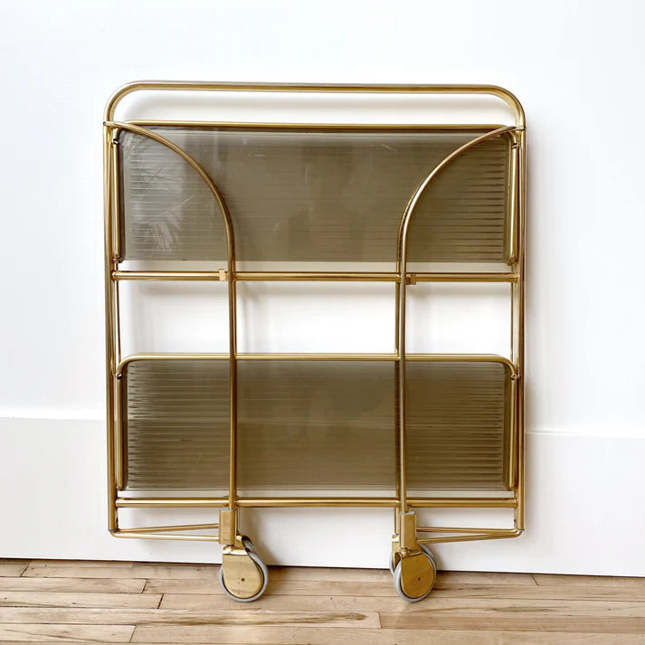 Modern Gold Folding Bar Cart Trolly
