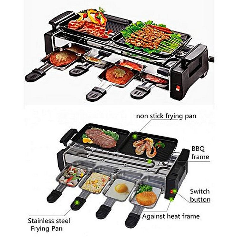 Electric BBQ Grill with Hot Plates