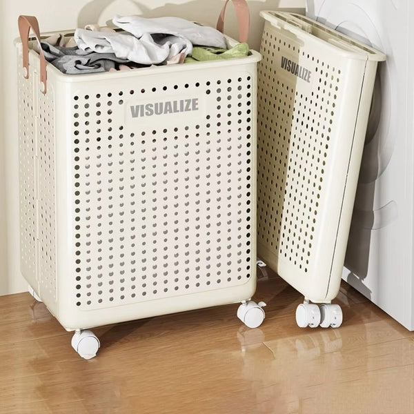 Large Capacity Movable Folding Laundry Basket