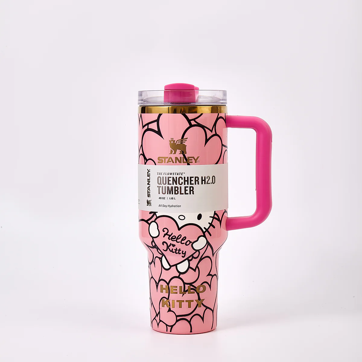 40oz Stanley x Hello Kitty Dupe Sweet Hearts Glitter Tumbler