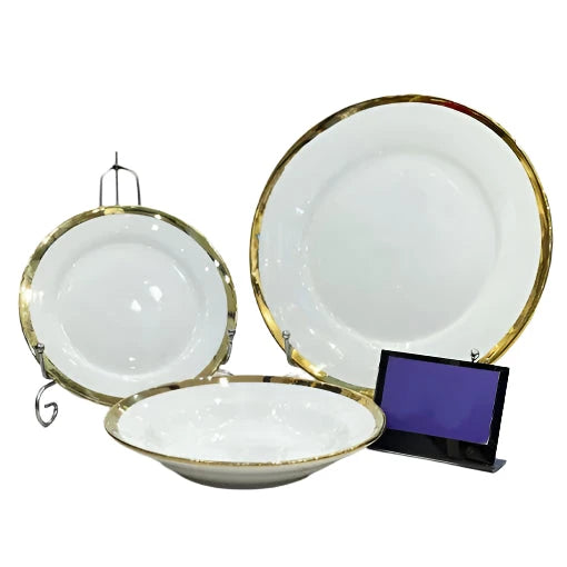Golden Line Porcelain Plate Set of 18