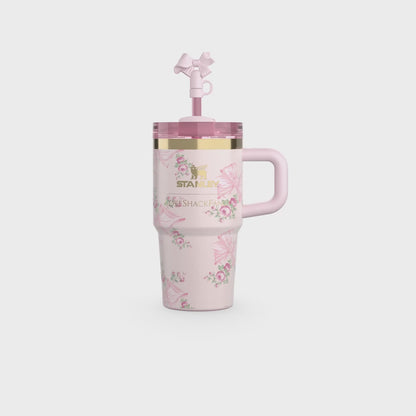 The Stanley X LoveShackFancy Holiday Quencher - 20oz - Rosa Beaux Pink