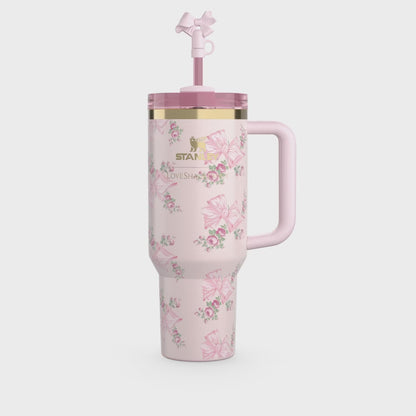 The Stanley X LoveShackFancy Holiday Quencher | 40 OZ - Rosa Beaux Pink