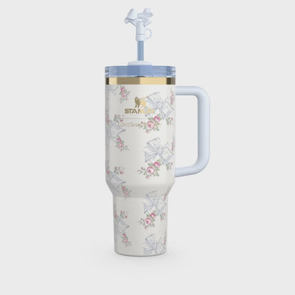 The Stanley X LoveShackFancy Holiday Quencher | 40 OZ - Rosa Beaux Blue