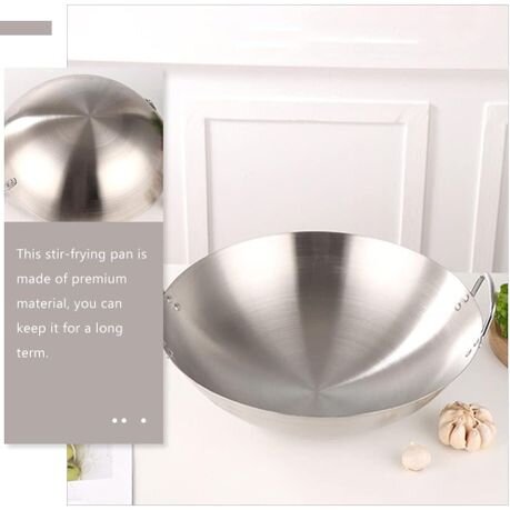Stainless Steel Double Ear Wok