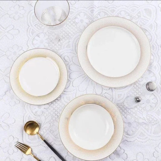 Uk Parliament Porcelain Plate Set of 18 (White)