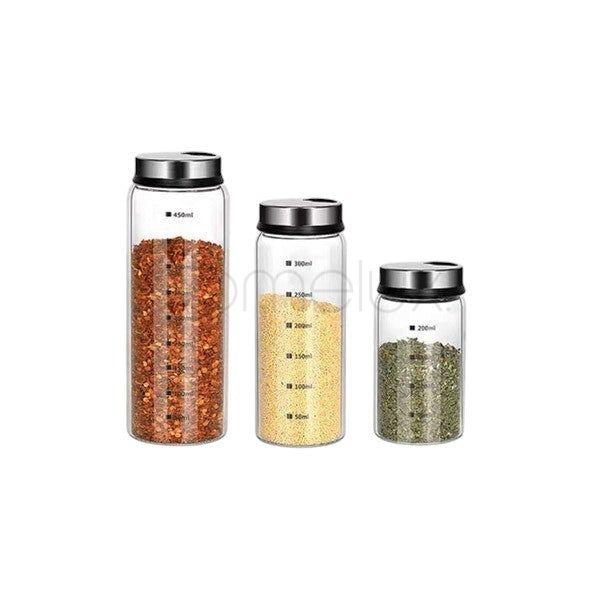 3Pcs Glass Jar Set 10c-1900-41