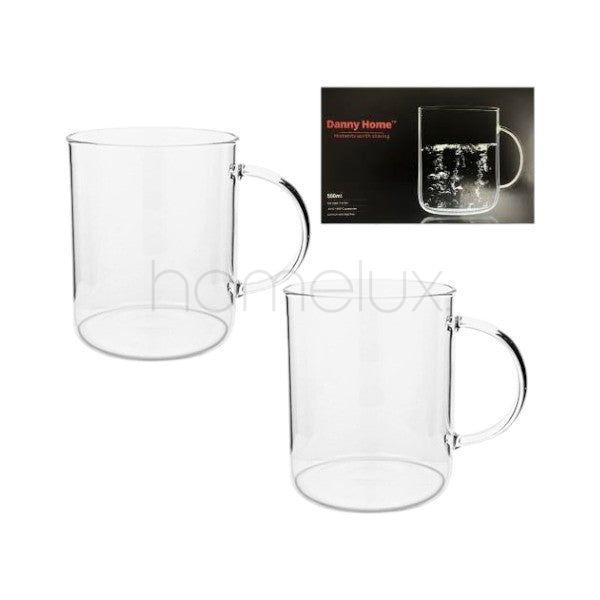 Glass Cup Set – 2 Pcs (500ml)