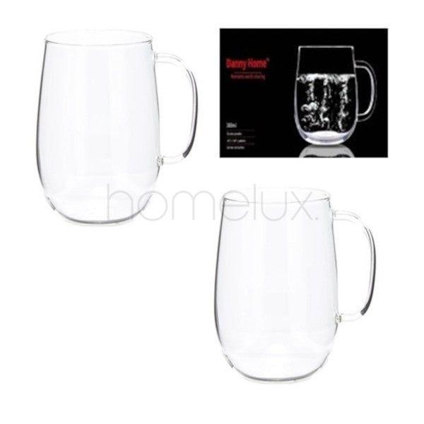 Glass Cup Set – 2 Pcs (430ml)