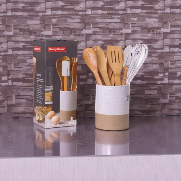 Bamboo White Spoon Set – 16 Pcs