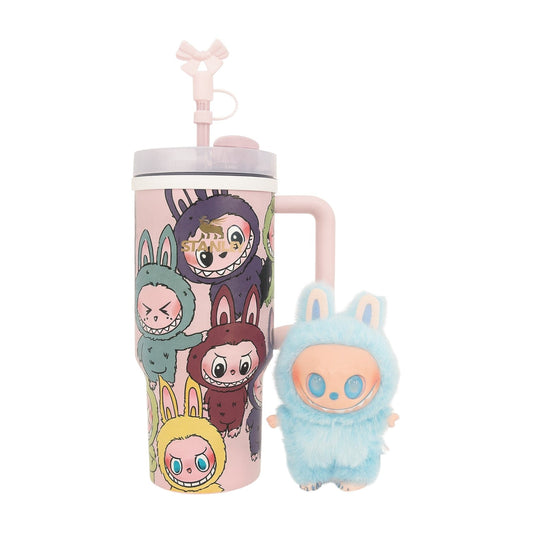 Stanley X Labubu Quencher Tumbler 40oz with Labubu Doll - Pink
