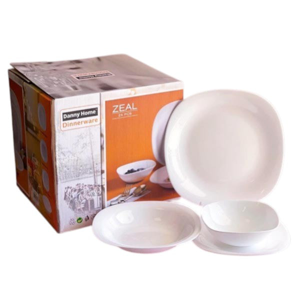 White 24Pcs Dinner Set 2c-LF24W