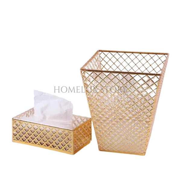 Acrylic Dustbin & Tissue Box Set - Square