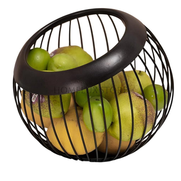 Fruit Basket Metal Wired Sphere Shaped