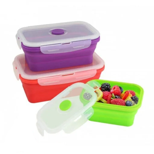 Collapsible Silicone Food Storage Containers (3 Pcs)